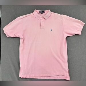 Ralph Lauren Mens Pink Short Sleeve Polo Blue Pony Classic Fit SIZE XL